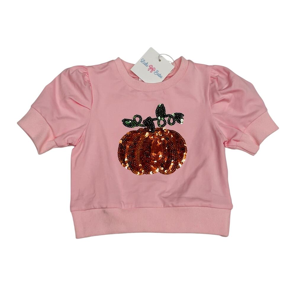 NWT Lulu Bebe 24M Sequin Pumpkin Sweatshirt